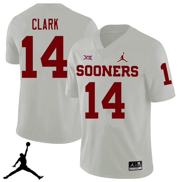 Jordan Brand Men #14 Reece Clark Oklahoma Sooners 2018 College Football Jerseys Sale-White